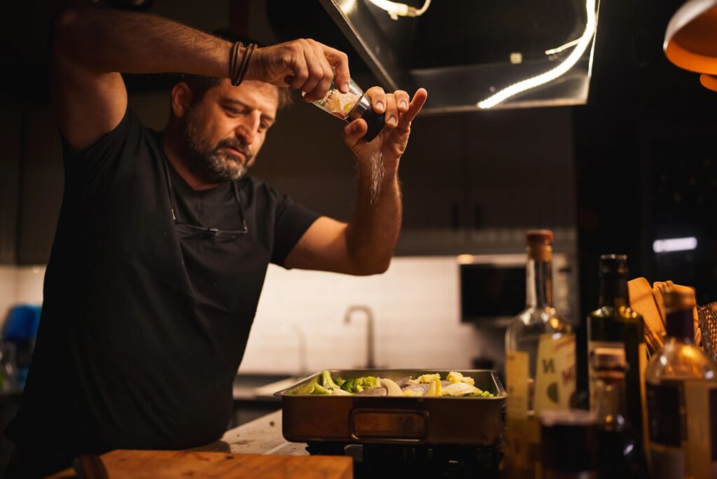 personal chef cooking at home