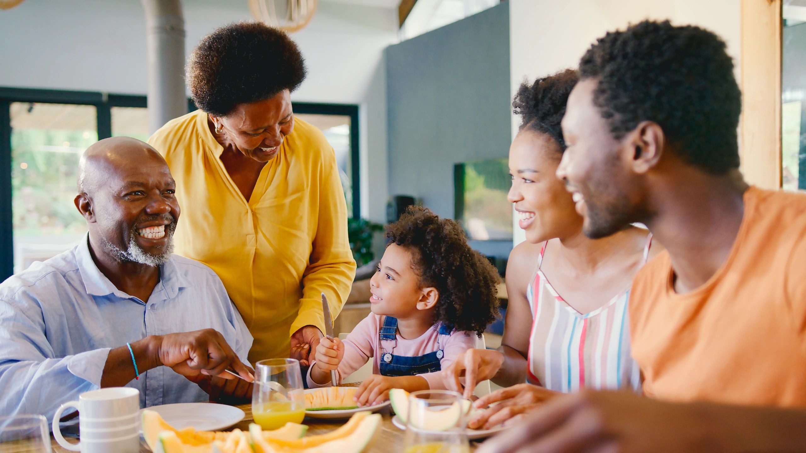 Healthy family meal